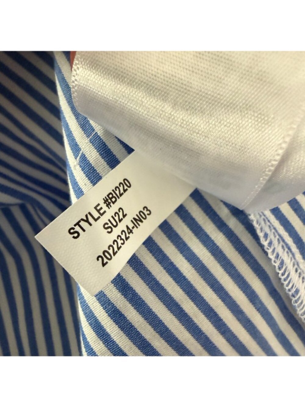 NWT J Crew Factory Sleeveless Blue White Stripe Midi Dress Womens 4 - Picture 5 of 7